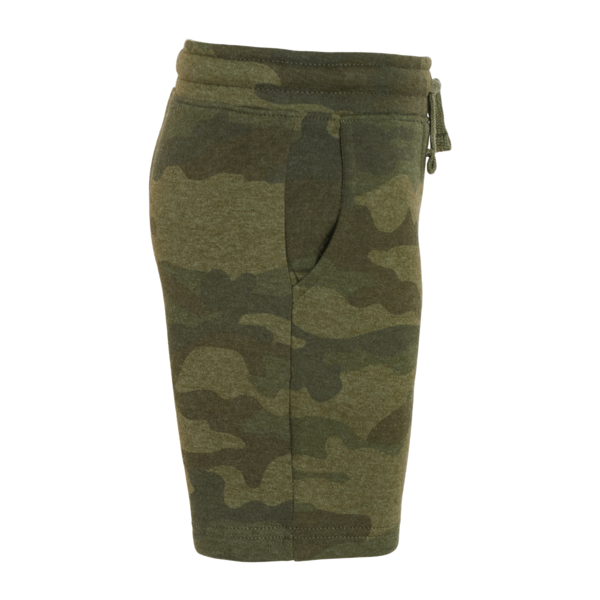 Independent Trading Co. Toddler Lightweight Special Blend Fleece Shorts, Forest Camo Heather, Right Side view