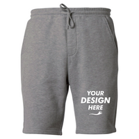 Independent Trading Co. Toddler Lightweight Special Blend Fleece Shorts, Nickel, Front view, Mockup
