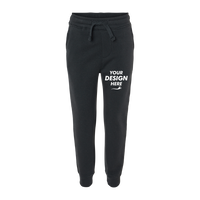 Independent Trading Co. Toddler Lightweight Special Blend Sweatpants, Black, Front view, Mockup