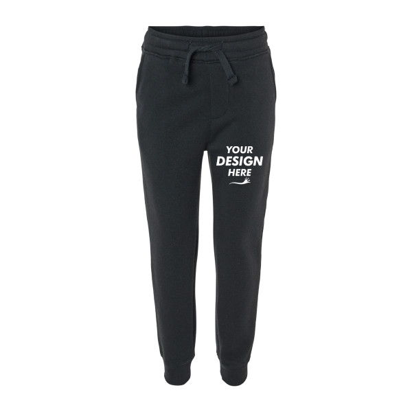 Independent Trading Co. Toddler Lightweight Special Blend Sweatpants, Black, Front view, Mockup