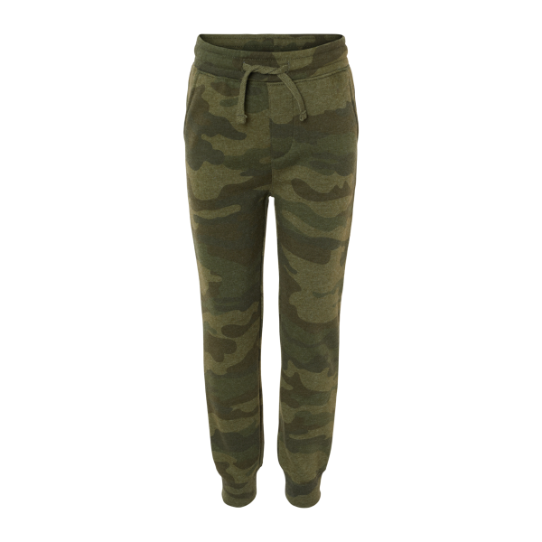 Independent Trading Co. Toddler Lightweight Special Blend Sweatpants, Forest Camo Heather, Front view