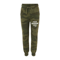 Independent Trading Co. Toddler Lightweight Special Blend Sweatpants, Forest Camo Heather, Front view, Mockup
