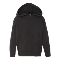 Independent Trading Co. Toddler Special Blend Hooded Raglan Sweatshirt, Black / Black, Front view
