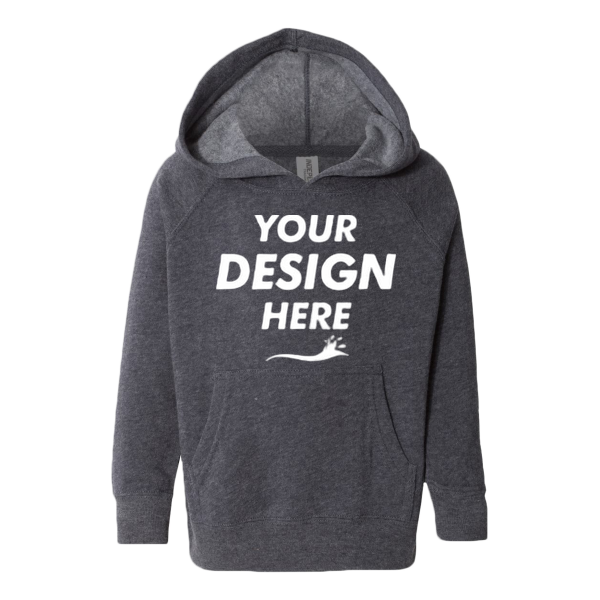 Independent Trading Co. Toddler Special Blend Hooded Raglan Sweatshirt, Midnight Navy / Midnight Navy, Front view, Mockup