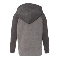 Independent Trading Co. Toddler Special Blend Hooded Raglan Sweatshirt, Nickel / Carbon, Back view