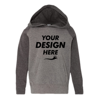 Independent Trading Co. Toddler Special Blend Hooded Raglan Sweatshirt, Nickel / Carbon, Front view, Mockup