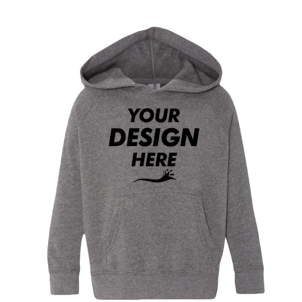 Independent Trading Co. Toddler Special Blend Hooded Raglan Sweatshirt, Nickel / Nickel, Front view, Mockup