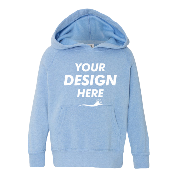 Independent Trading Co. Toddler Special Blend Hooded Raglan Sweatshirt, Pacific / Pacific, Front view, Mockup