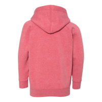 Independent Trading Co. Toddler Special Blend Hooded Raglan Sweatshirt, Pomegranate / Pomegranate, Back view