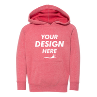 Independent Trading Co. Toddler Special Blend Hooded Raglan Sweatshirt, Pomegranate / Pomegranate, Front view, Mockup