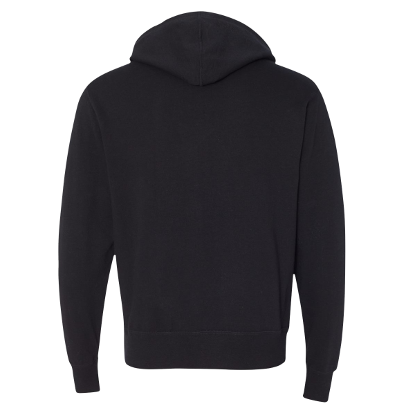Independent Trading Co. Unisex Heathered French Terry Full-Zip Hooded Sweatshirt, Black / Black, Back view