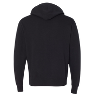 Independent Trading Co. Unisex Heathered French Terry Full-Zip Hooded Sweatshirt, Black / Black, Back view