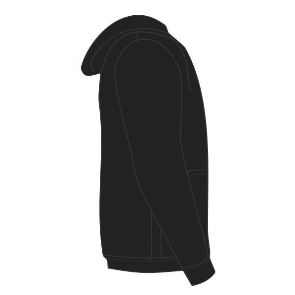 Independent Trading Co. Unisex Heathered French Terry Full-Zip Hooded Sweatshirt, Black / Black, Right Sleeve view