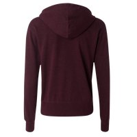 Independent Trading Co. Unisex Heathered French Terry Full-Zip Hooded Sweatshirt, Burgundy Heather / Burgundy Heather, Back view