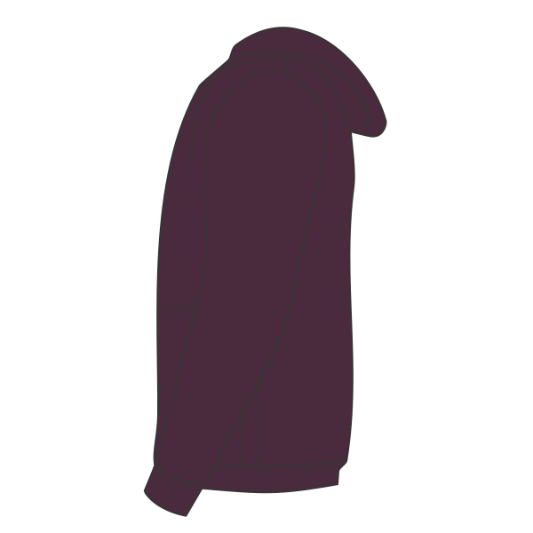 Independent Trading Co. Unisex Heathered French Terry Full-Zip Hooded Sweatshirt, Burgundy Heather / Burgundy Heather, Left Sleeve view