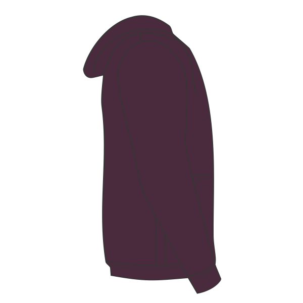 Independent Trading Co. Unisex Heathered French Terry Full-Zip Hooded Sweatshirt, Burgundy Heather / Burgundy Heather, Right Sleeve view