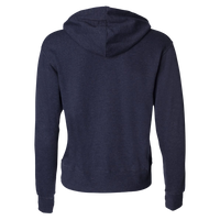 Independent Trading Co. Unisex Heathered French Terry Full-Zip Hooded Sweatshirt, Navy Heather / Navy Heather, Back view