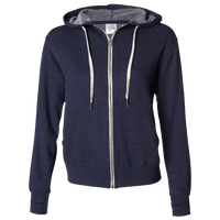 Independent Trading Co. Unisex Heathered French Terry Full-Zip Hooded Sweatshirt, Navy Heather / Navy Heather, Front view