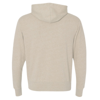 Independent Trading Co. Unisex Heathered French Terry Full-Zip Hooded Sweatshirt, Oatmeal Heather / Oatmeal Heather, Back view