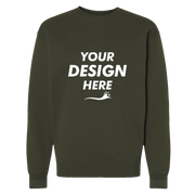 Independent Trading Co. Unisex Heavyweight Crewneck Sweatshirt, Army, Front view, Mockup