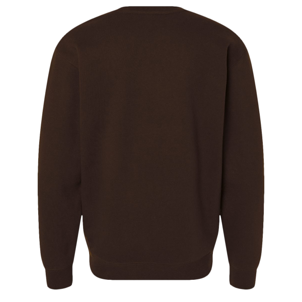 Independent Trading Co. Unisex Heavyweight Crewneck Sweatshirt, Brown, Back view