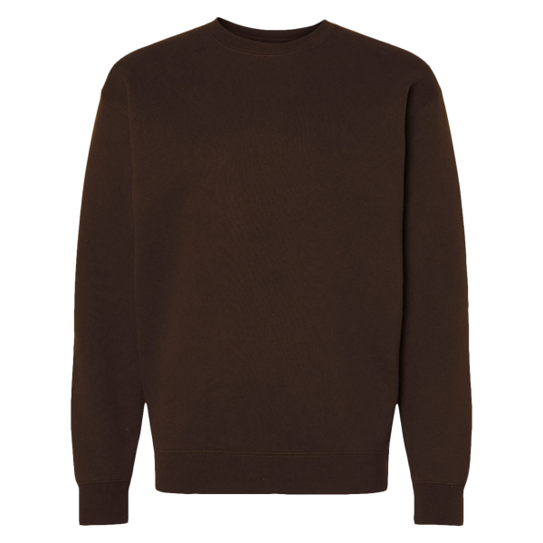 Independent Trading Co. Unisex Heavyweight Crewneck Sweatshirt, Brown, Front view