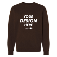 Independent Trading Co. Unisex Heavyweight Crewneck Sweatshirt, Brown, Front view, Mockup