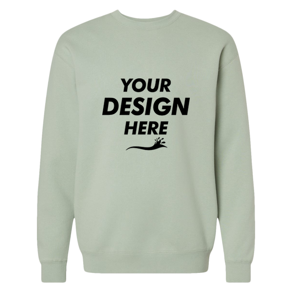 Independent Trading Co. Unisex Heavyweight Crewneck Sweatshirt, Dusty Sage, Front view, Mockup
