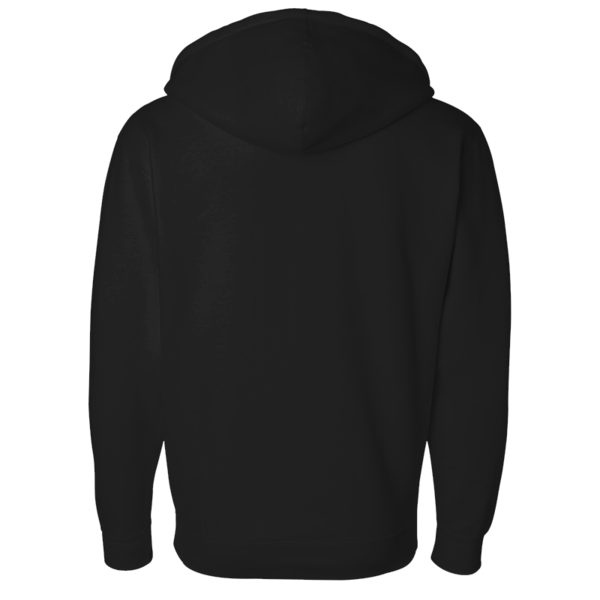 Independent Trading Co. Unisex Heavyweight Full-Zip Hooded Sweatshirt, Black, Back view