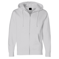 Independent Trading Co. Unisex Heavyweight Full-Zip Hooded Sweatshirt, Grey Heather, Front view