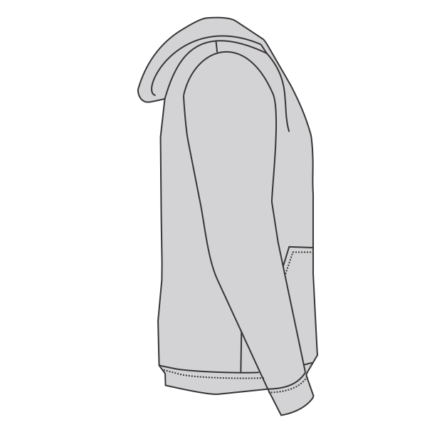 Independent Trading Co. Unisex Heavyweight Full-Zip Hooded Sweatshirt, Grey Heather, Right Sleeve view