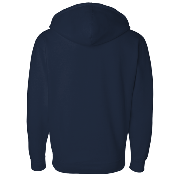 Independent Trading Co. Unisex Heavyweight Full-Zip Hooded Sweatshirt, Navy, Back view