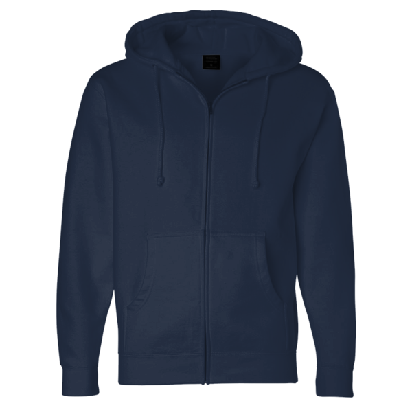 Independent Trading Co. Unisex Heavyweight Full-Zip Hooded Sweatshirt, Navy, Front view