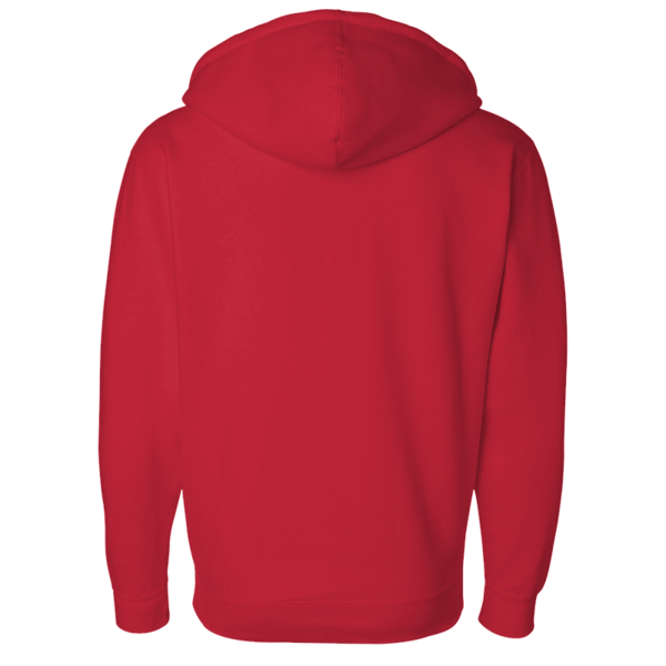 Independent Trading Co. Unisex Heavyweight Full-Zip Hooded Sweatshirt, Red, Back view