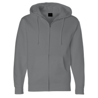 Independent Trading Co. Unisex Heavyweight Full-Zip Hooded Sweatshirt, Solid Charcoal, Front view