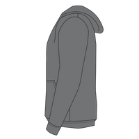 Independent Trading Co. Unisex Heavyweight Full-Zip Hooded Sweatshirt, Solid Charcoal, Left Sleeve view