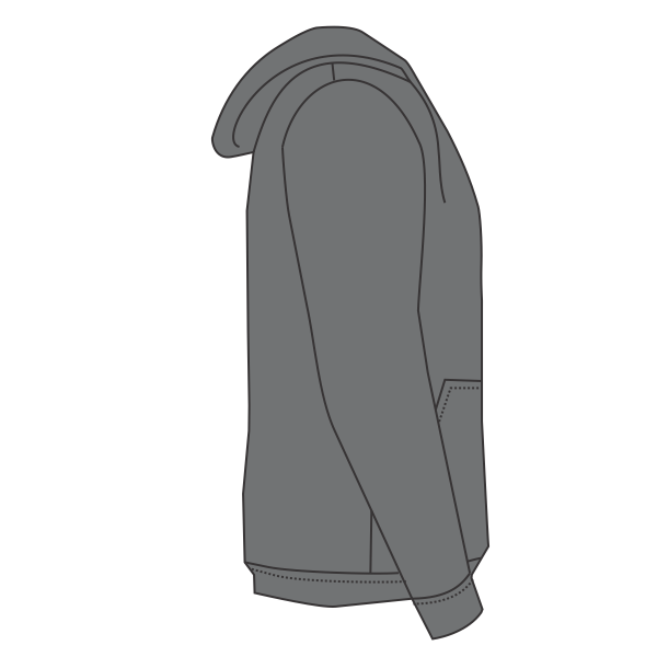 Independent Trading Co. Unisex Heavyweight Full-Zip Hooded Sweatshirt, Solid Charcoal, Right Sleeve view