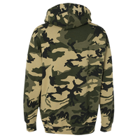 Independent Trading Co. Unisex Heavyweight Hooded Sweatshirt, Army Camo / Army Camo, Back view