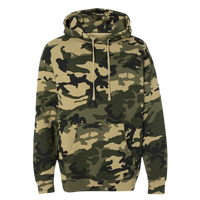 Independent Trading Co. Unisex Heavyweight Hooded Sweatshirt, Army Camo / Army Camo, Front view