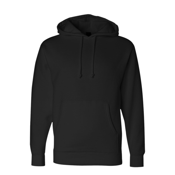 Independent Trading Co. Unisex Heavyweight Hooded Sweatshirt, Black / Black, Front view