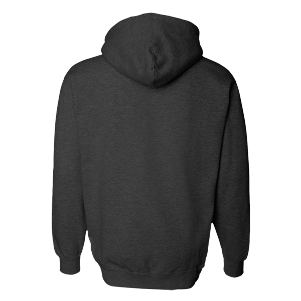 Independent Trading Co. Unisex Heavyweight Hooded Sweatshirt, Charcoal Heather / Charcoal Heather, Back view