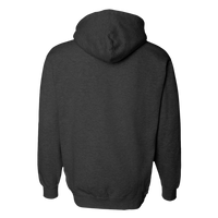 Independent Trading Co. Unisex Heavyweight Hooded Sweatshirt, Charcoal Heather / Charcoal Heather, Back view