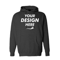 Independent Trading Co. Unisex Heavyweight Hooded Sweatshirt, Charcoal Heather / Charcoal Heather, Front view, Mockup