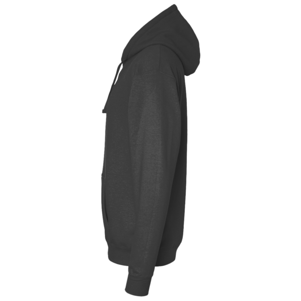 Independent Trading Co. Unisex Heavyweight Hooded Sweatshirt, Charcoal Heather / Charcoal Heather, Left Sleeve view