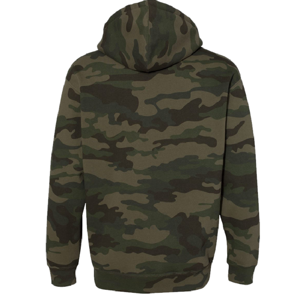Independent Trading Co. Unisex Heavyweight Hooded Sweatshirt, Forest Camo / Forest Camo, Back view