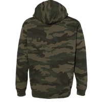 Independent Trading Co. Unisex Heavyweight Hooded Sweatshirt, Forest Camo / Forest Camo, Back view