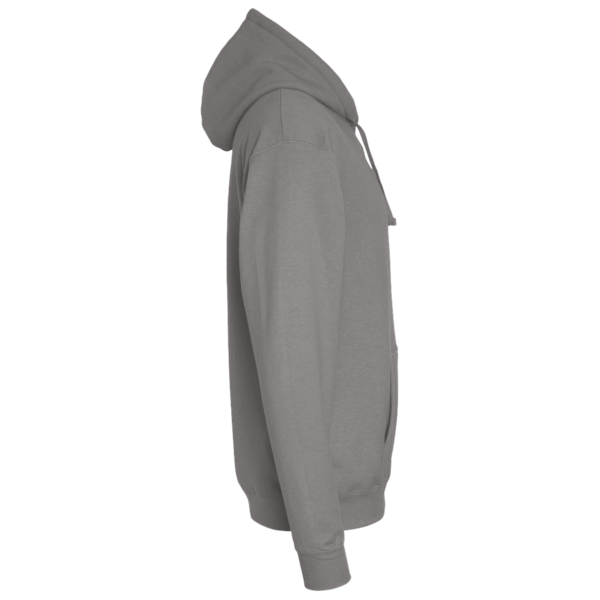 Independent Trading Co. Unisex Heavyweight Hooded Sweatshirt, Gunmetal Heather / Gunmetal Heather, Right Sleeve view