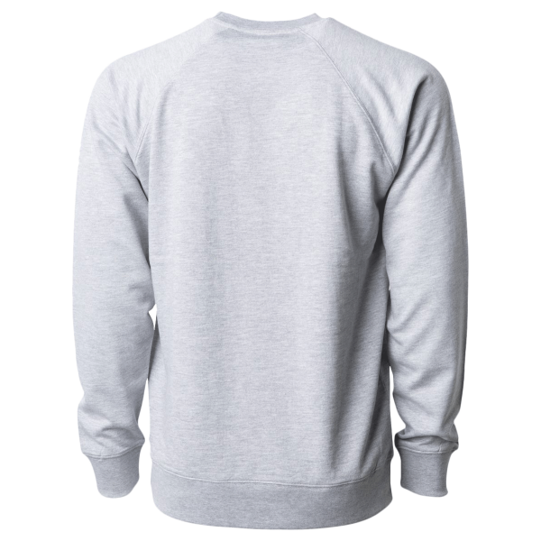 Independent Trading Co. Unisex Icon Lightweight Loopback Terry Crewneck Sweatshirt, Athletic Heather, Back view