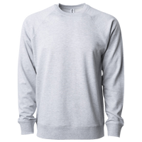 Independent Trading Co. Unisex Icon Lightweight Loopback Terry Crewneck Sweatshirt, Athletic Heather, Front view