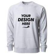 Independent Trading Co. Unisex Icon Lightweight Loopback Terry Crewneck Sweatshirt, Athletic Heather, Front view, Mockup